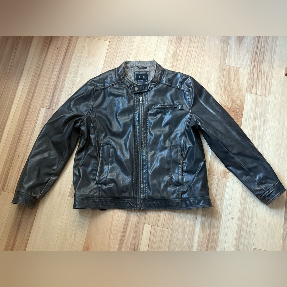 I5 Premium Apparel Sherpa Lined Polyurethane Faux Leather Jacket Size XL